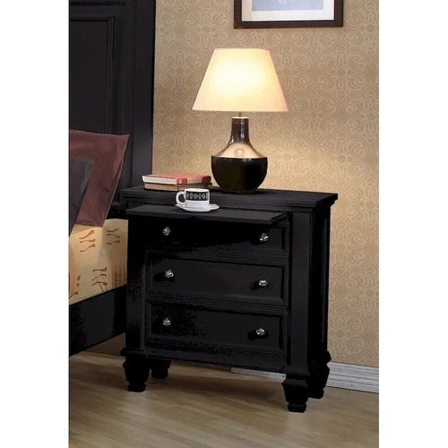 Juego de dormitorio de 3 piezas con cómoda – Capuchino / Blanco / Negro, Queen / King, Capacidad para 2