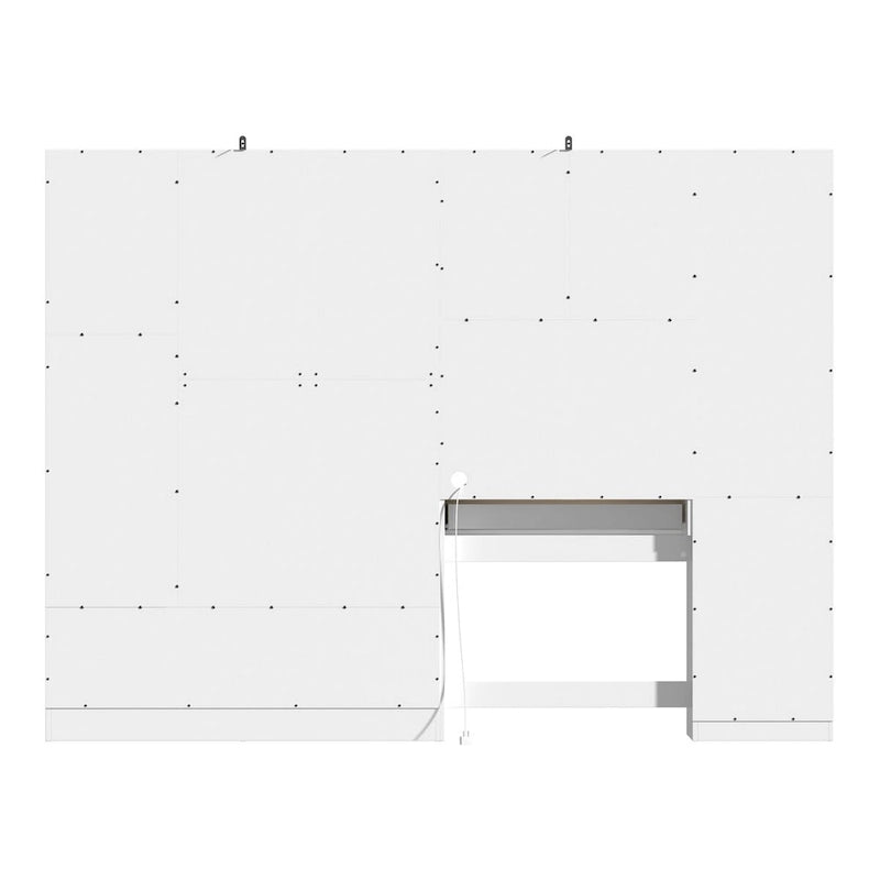 Juego de armario y tocador modernos blancos – Muebles de almacenamiento para dormitorio de 1 persona