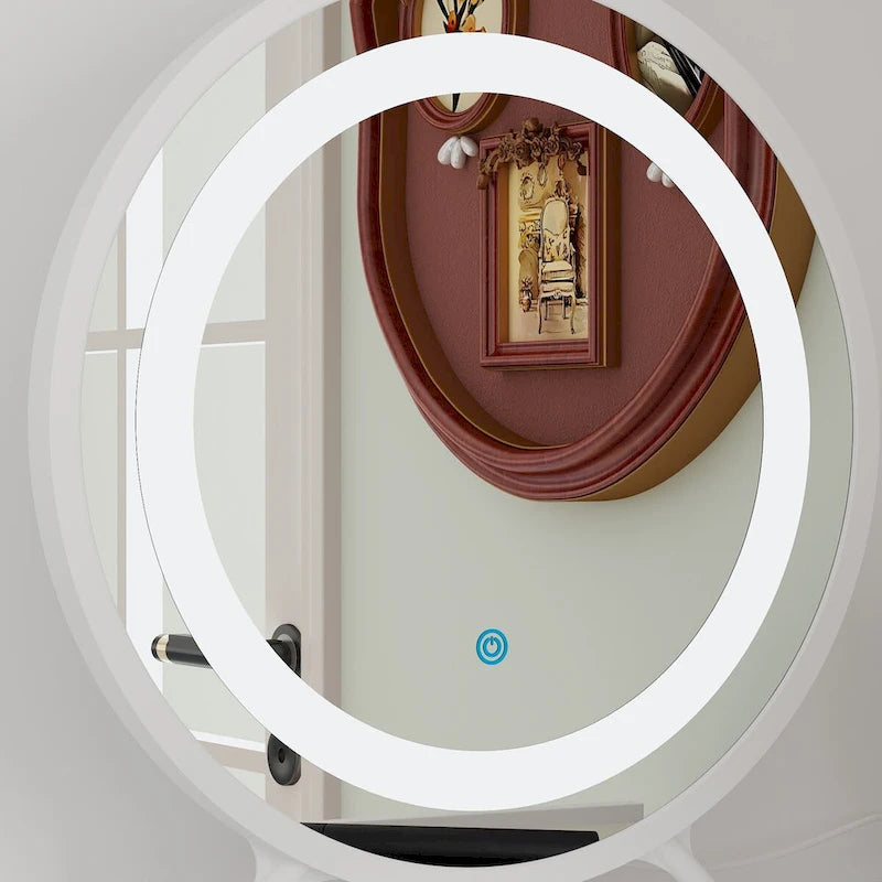 Juego de armario y tocador modernos blancos – Muebles de almacenamiento para dormitorio de 1 persona