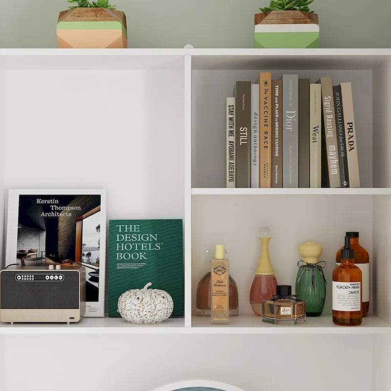 Juego de armario y tocador modernos blancos – Muebles de almacenamiento para dormitorio de 1 persona