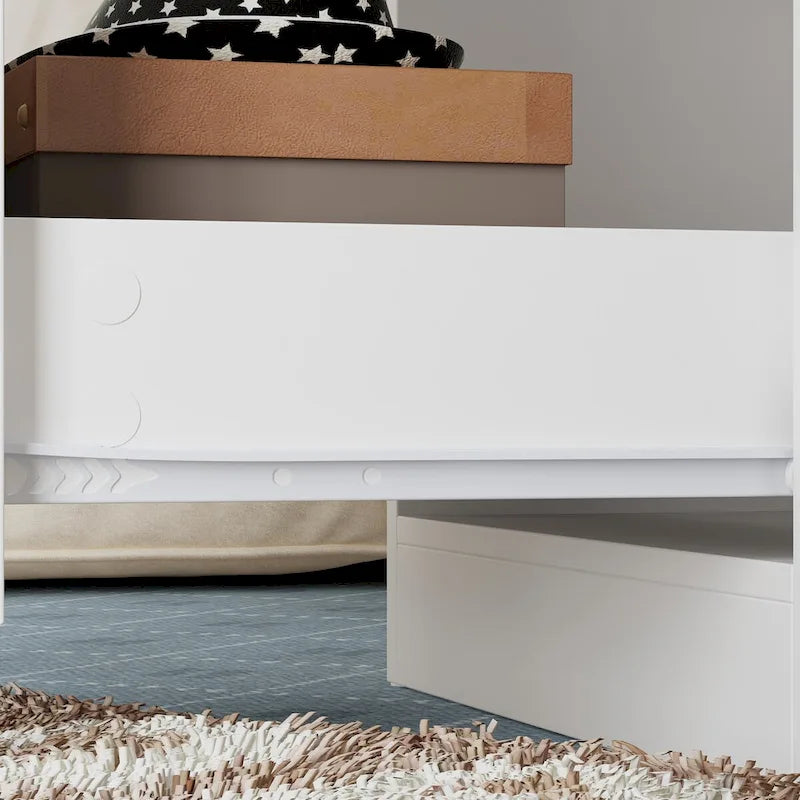 Juego de armario y tocador modernos blancos – Muebles de almacenamiento para dormitorio de 1 persona