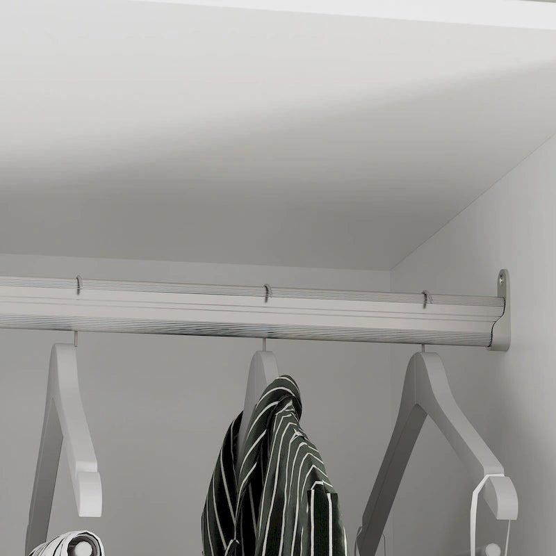 Juego de armario y tocador modernos blancos – Muebles de almacenamiento para dormitorio de 1 persona